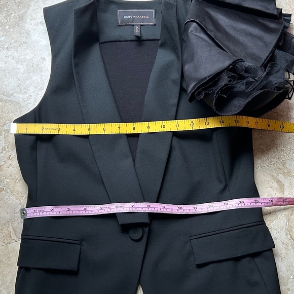 BCBGMAXAZRIA Alexandria Vest Puff One Shoulder Black Size Small - Picture 15 of 16
